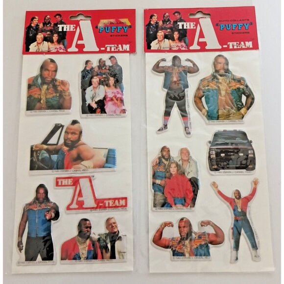 Vintage 1983's The A-Team Stephen J Cannell Action Mr T Puffy Stickers Lot Taiwa - Picture 4 of 9